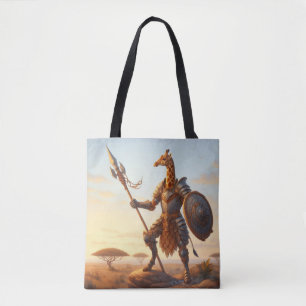Giraffe krijger tote bag