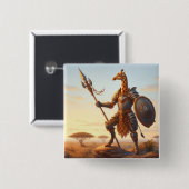 Giraffe krijger vierkante button 5,1 cm (Voorkant /achterkant)
