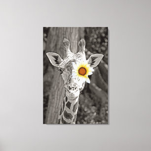 Giraffe kunst op gewikkeld canvas! canvas afdruk