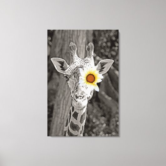 Giraffe kunst op gewikkeld canvas! canvas afdruk (Voorkant)