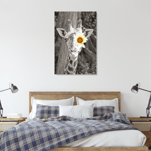 Giraffe kunst op gewikkeld canvas! canvas afdruk (Insitu (Slaapkamer))