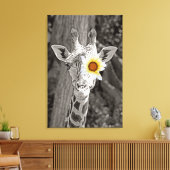Giraffe kunst op gewikkeld canvas! canvas afdruk (Insitu (Woonkamer))