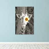 Giraffe kunst op gewikkeld canvas! canvas afdruk (Insitu (Houten vloer))