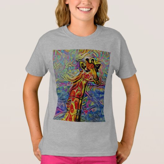 GIRAFFE KUNST T-SHIRTS TEES KINDEREN (Voorkant)