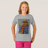 GIRAFFE KUNST T-SHIRTS TEES KINDEREN (Voorkant volledig)