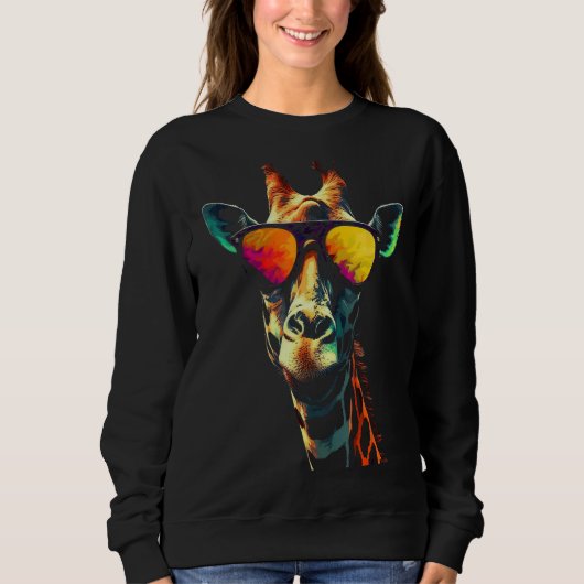 Giraffe Kunstwerk Zonnebril Dier Trui (Voorkant)