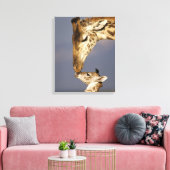 Giraffe kust baby giraffe canvas afdruk (Insitu (Woonkamer))