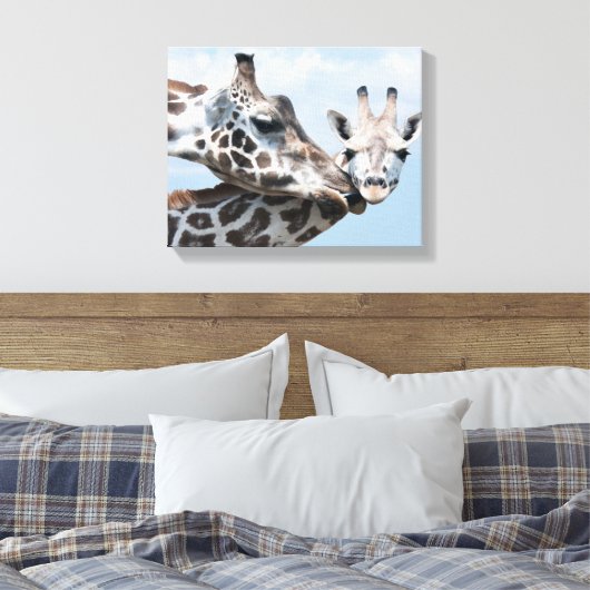 Giraffe kust haar kalf canvas afdruk (Insitu (Slaapkamer))