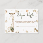Giraffe kwekerij Boho Baby shower Luier Raffle Informatiekaartje (Voorkant)