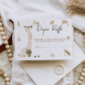 Giraffe kwekerij Boho Baby shower Luier Raffle Informatiekaartje