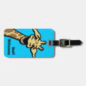 Giraffe lachen graphic genaamd bagagelabel (Voorkant horizontaal)