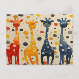 Giraffe lange nek briefkaart