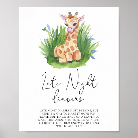 Giraffe \ Late night luierspel Poster (Voorkant)