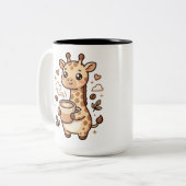 Giraffe Latte Art Kawaii Mok twee-tonen (Voorkant links)