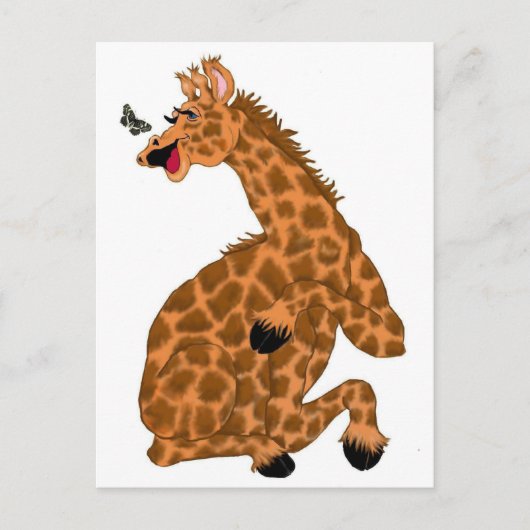 Giraffe Laugh Briefkaart (Voorkant)