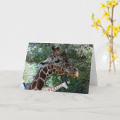 Giraffe leeg in Wenskaart Kaart (Gele Bloem)