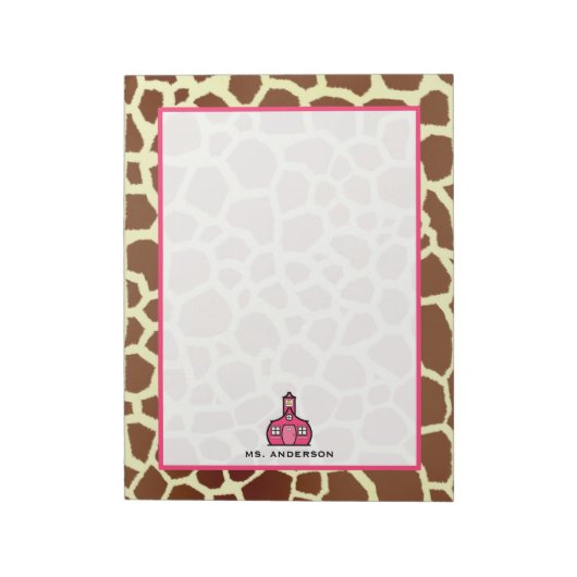 Giraffe Leerleraar Notitieblok (Linkerzijde)