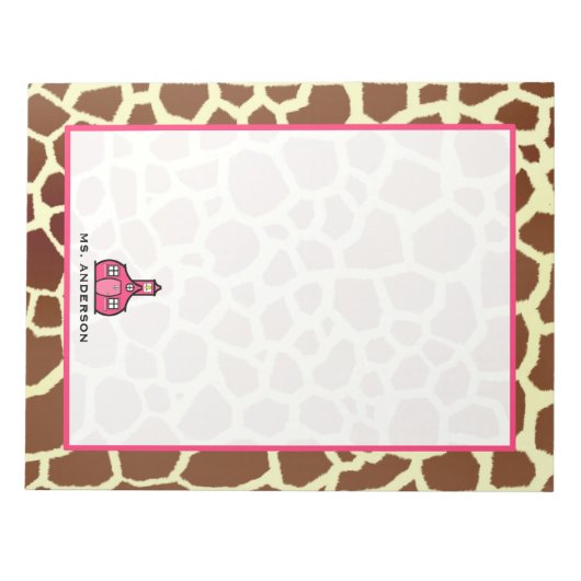 Giraffe Leerleraar Notitieblok (Voorkant)