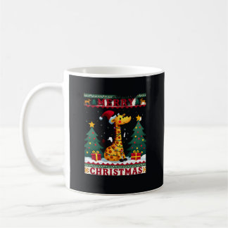 Giraffe lelijke kersttrui Funny Santa-hoed Li Koffiemok