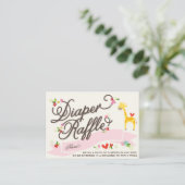 Giraffe Lente Bloemen Luier Raffle Ticket Kaart (Staand voorkant)