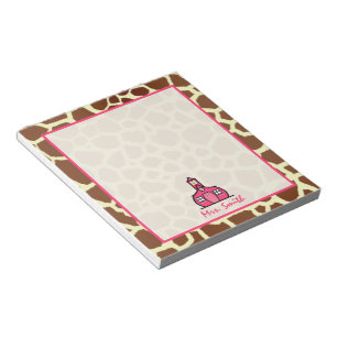 Giraffe-leraar-laptop Notitieblok