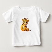 Giraffe Letter G Baby T-shirt (Voorkant)