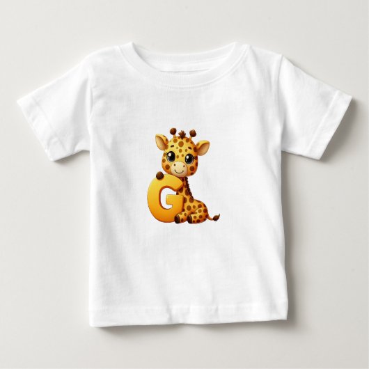 Giraffe Letter G Baby T-shirt (Voorkant)