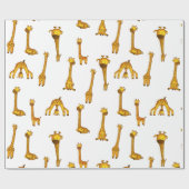 Giraffe Leuk Safari Dierenpatroon Cadeaupapier (Vlak)
