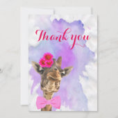 Giraffe leuke oerwoud waterverf dank je bedankkaart (Voorkant)