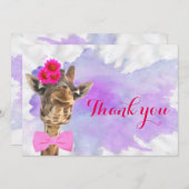 Giraffe leuke oerwoud waterverf dank je bedankkaart (Voorkant / Achterkant)