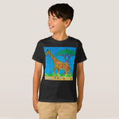 Giraffe (levendig) - Boy's Basic T-shirt (Voorkant volledig)