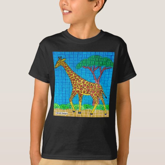 Giraffe (levendig) - Boy's Basic T-shirt (Voorkant)