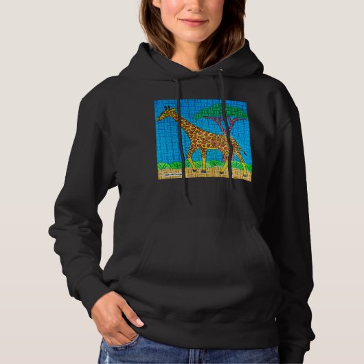 Giraffe (levendig) - Dames Motorkaptrui Sweater Hoodie (Voorkant)