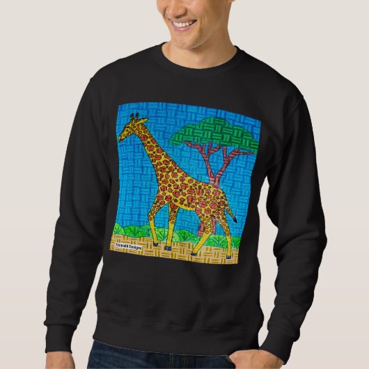 Giraffe (levendig) - Heren sweatshirt (Voorkant)