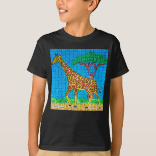 Giraffe (levendig) - Jongens Basic T-Shirt