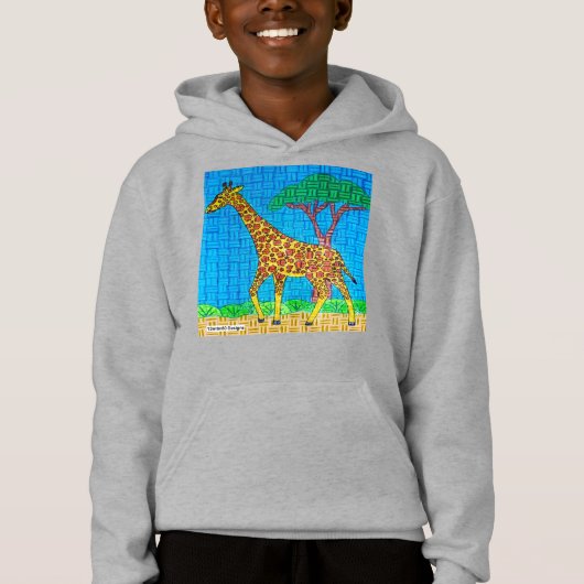 Giraffe (levendig) - Jongens Hoodie (Voorkant)