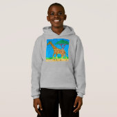 Giraffe (levendig) - Jongens Hoodie (Voorkant volledig)