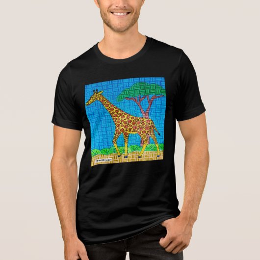 Giraffe (levendig) - Mannen Shirt (Voorkant)