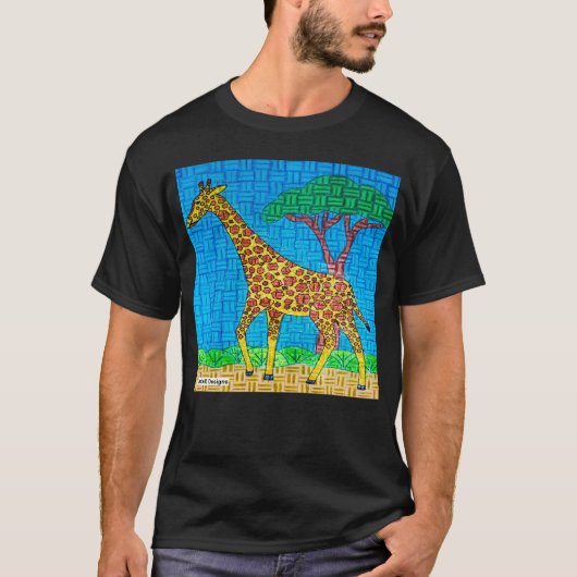 Giraffe (levendig) - Mannen T-shirt (Voorkant)