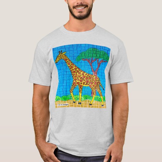 Giraffe (levendig) - Mannen T-shirt (Voorkant)