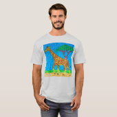 Giraffe (levendig) - Mannen T-shirt (Voorkant volledig)