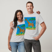 Giraffe (levendig) - Mannen T-shirt (Unisex)