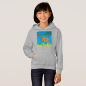 Giraffe (levendig) - Meisjes Hoodie (Voorkant volledig)