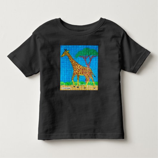 Giraffe (levendig) - T-shirt voor peuters (Voorkant)