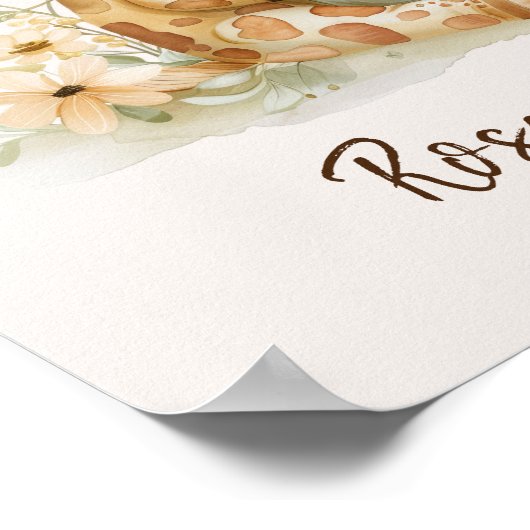 Giraffe Lezen Boeken Kinderkamer Oerwoud Dier Poster (Hoek)