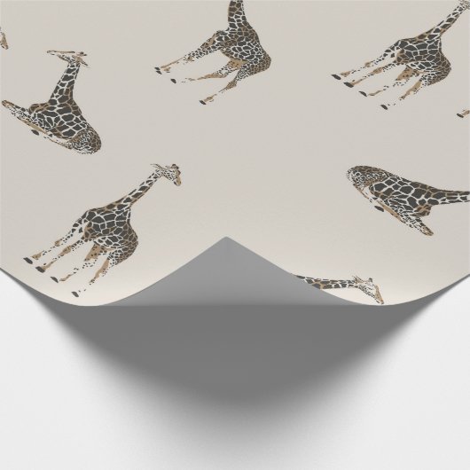 Giraffe lichtmocha cadeaupapier (Hoek)