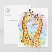 Giraffe liefde briefkaart (Voorkant / Achterkant)