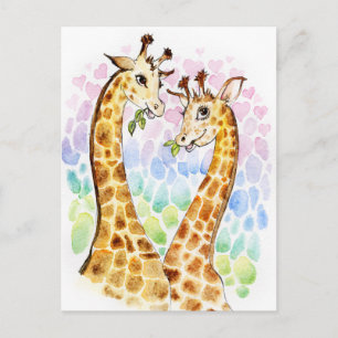 Giraffe liefde briefkaart