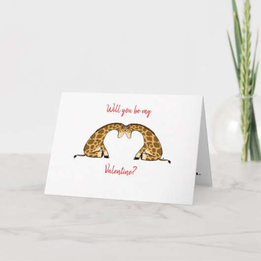 Giraffe Liefde Hart Valentijns Kaart (Voorkant)