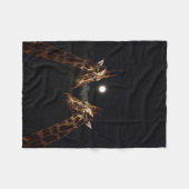 Giraffe liefde in het maanlicht, klein fleece deken (Voorkant (Horizontaal))